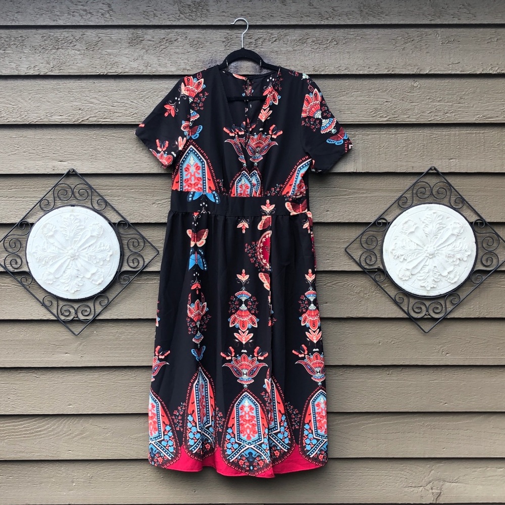 Low cut boho maxi dress